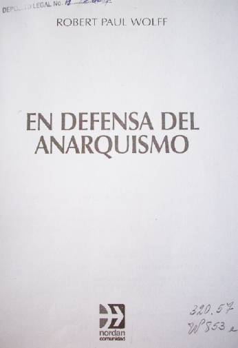 En defensa del anarquismo