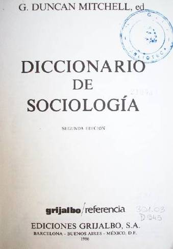 Diccionario de Sociología