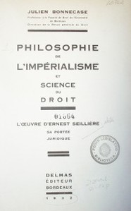 Philosophie de l'imperialisme et science du droit