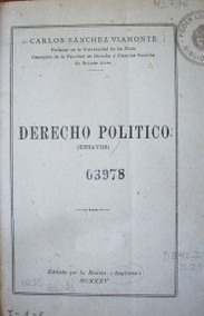 Derecho político : (ensayos)