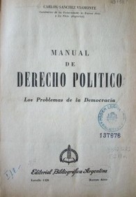 Manual de derecho político : los problemas de la democracia