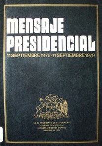 Mensaje Presidencial : 11 de setiembre 1978 - 11 setiembre 1979