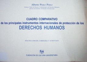 Cuadro comparativo de los principales instrumentos internacionales de protección de los Derechos Humanos