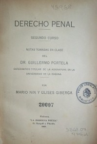 Derecho Penal : segundo curso