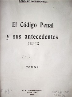 El código penal y sus antecedentes