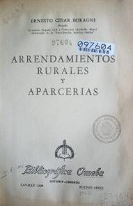 Arrendamientos rurales y aparcerías