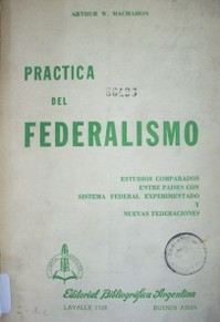 Práctica del Federalismo : estudios comparados entre paises con sistema federal experimentado y nuevas federaciones