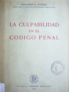 La culpabilidad en el Código Penal