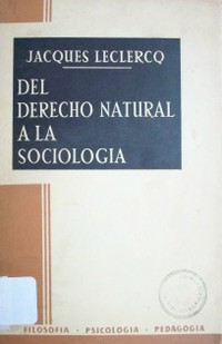 Del derecho natural a la sociología