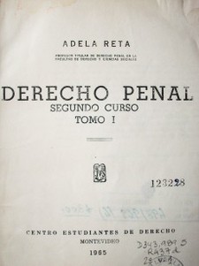 Derecho Penal : segundo curso