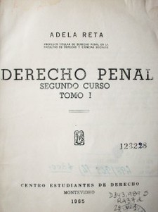 Derecho Penal : segundo curso