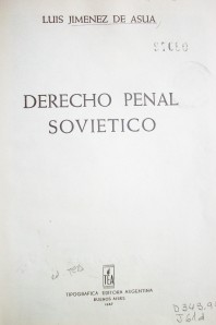 Derecho Penal Soviético