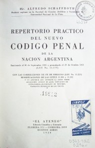 Repertorio práctico del nuevo Código Penal de la Nación Argentina