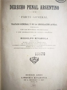 Derecho Penal argentino : parte general