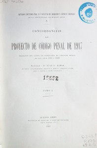 Concordancias del proyecto de Código Penal de 1917