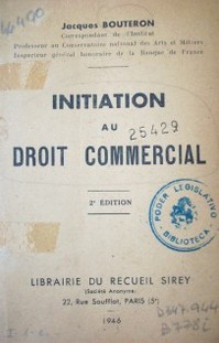 Initiation au droit commercial