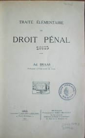 Traité élémentaire de droit pénal