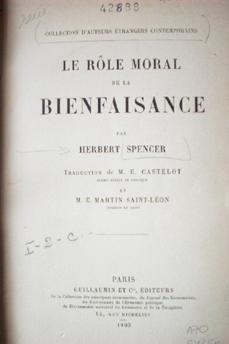 Le role moral de la bienfaisance