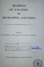 Readings on taxation in developing countries