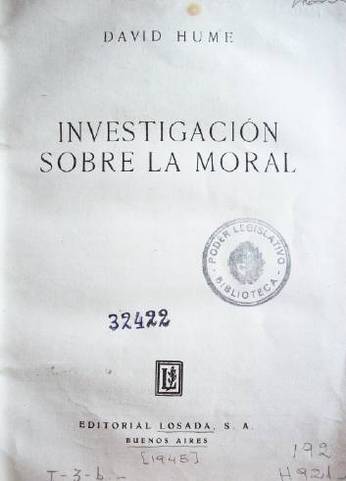 Investigación sobre la moral