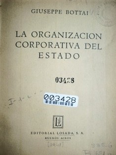 La organización corporativa del estado