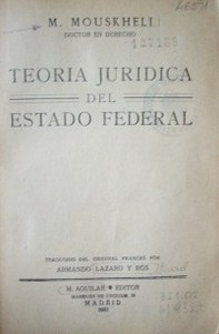 Teoría jurídica del Estado Federal