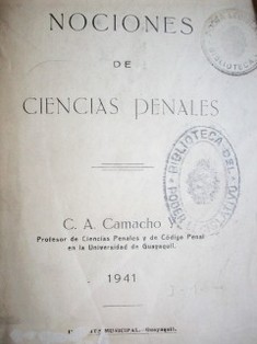 Nociones de ciencias penales