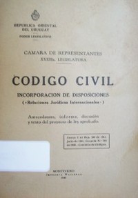 Código Civil : incorporación de disposiciones