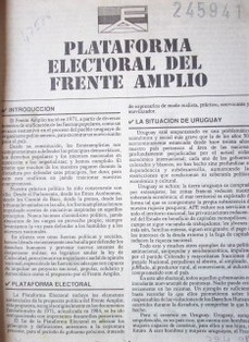 Plataforma electoral del Frente Amplio