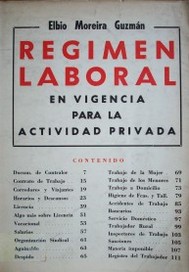 Régimen laboral : en vigencia para la actividad privada