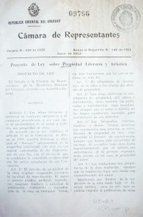 Proyecto de ley sobre propiedad literaria y artística