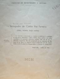 Bibliografía de Carlos Vaz Ferreira