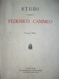 Studi in onore di Federico Cammeo