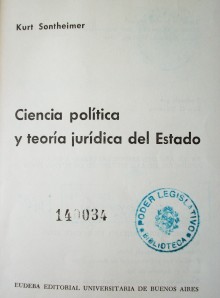 Ciencia política y teoría jurídica del Estado