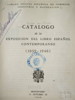 Catalogo de la exposición del libro español contemporaneo (1939-1946)