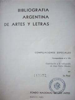 Bibliografía argentina de artes y letras : compilaciones especiales
