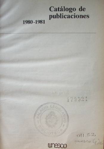 Catálogo de publicaciones : 1980-1981