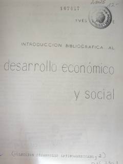 Introducción bibliográfica al desarrollo económico y social