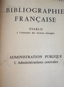 Bibliographie française : établie à l'intention des lecteurs étrangers