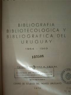 Bibliografía bibliotecológica y bibliográfica del Uruguay 1964-1969