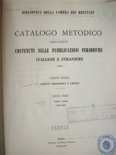 Catálogo metódico degli scritti contenuti nelle pubblicazioni periodiche italiane e straniere