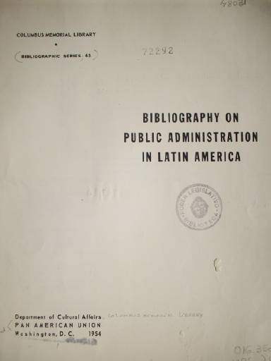 Bibliography on public administration in Latin America