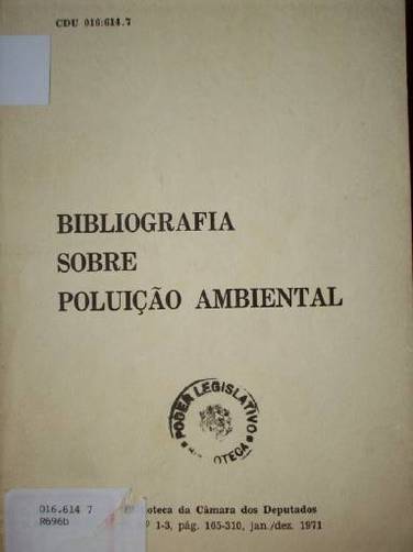 Bibliografía sobre polucao ambiental