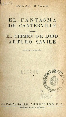 El Fantasma de Canterville ; El Crimen de Lord Arturo Savile