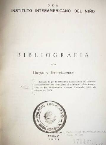 Bibliografía sobre drogas y estupefacientes