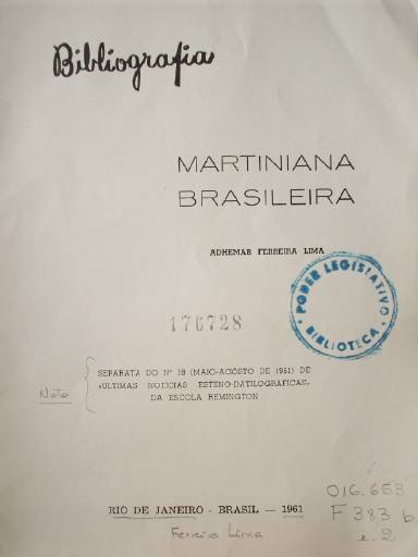 Bibliografía : Martiniana Brasileira