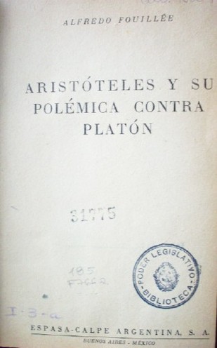 Aristóteles y su polémica contra Platón