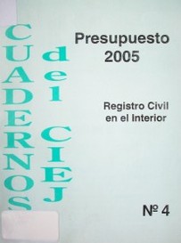 Presupuesto 2005 "Registro Civil en el Interior"