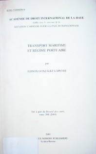 Transport maritime et régime portuaire