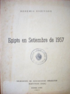 Egipto en setiembre de 1957